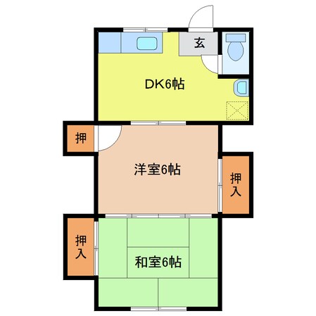 中津留 徒歩2分 2階の物件間取画像